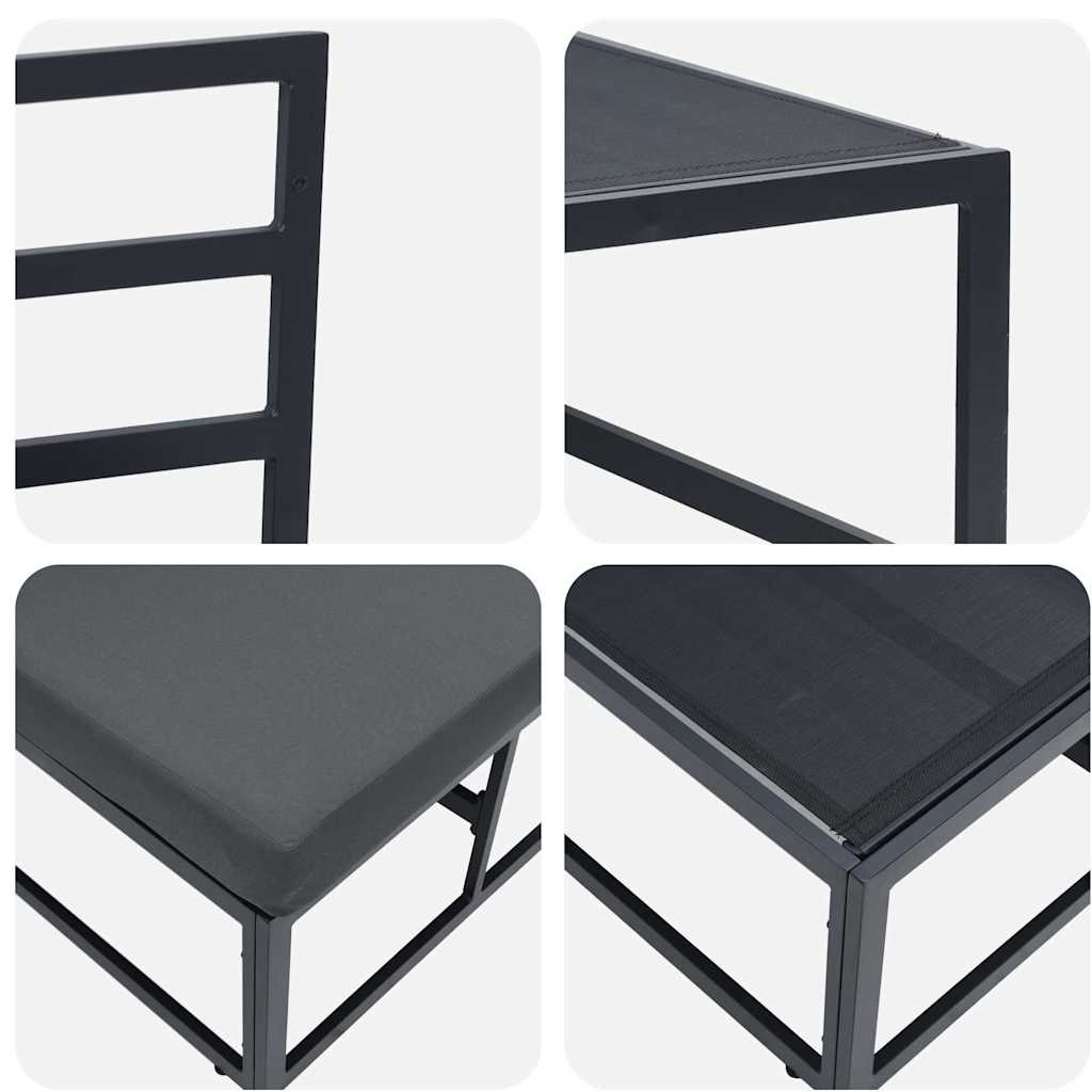 Outdoor Furniture 2 Piece Black and Anthracite Metal
