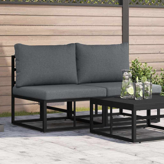 Outdoor Furniture 2 Piece Black and Anthracite Metal