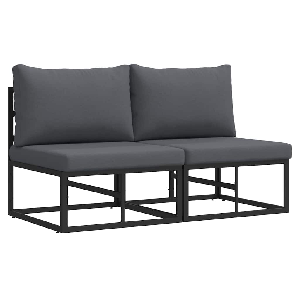 Outdoor Furniture 2 Piece Black and Anthracite Metal
