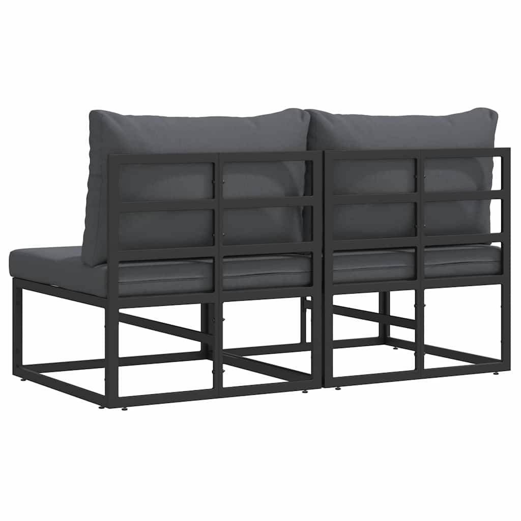 Outdoor Furniture 2 Piece Black and Anthracite Metal
