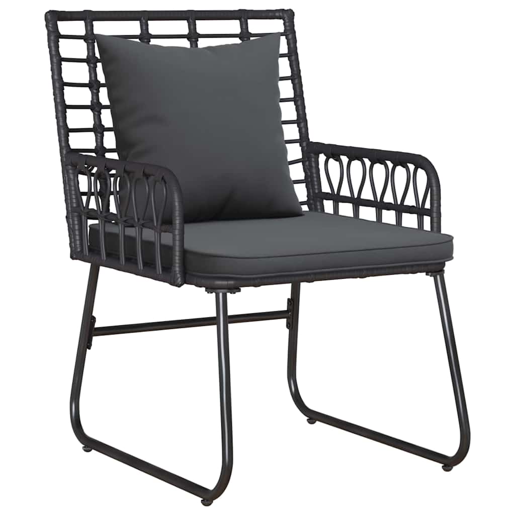 vidaXL Garden Dining Set 3 pcs Black, Anthracite Poly rattan, steel
