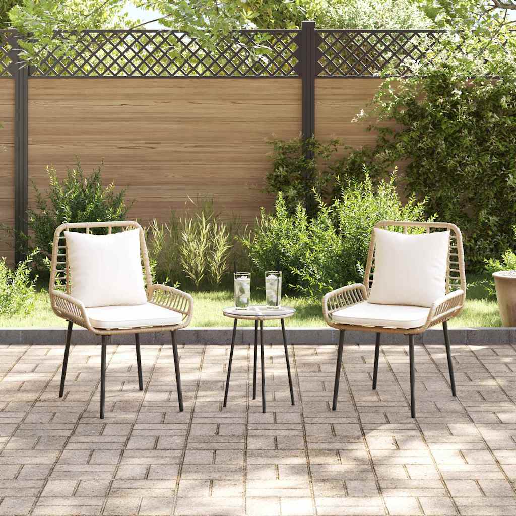 vidaXL Garden Dining Set 3 pcs Brown, Black, Cream 35 x 35 x 45 cm
