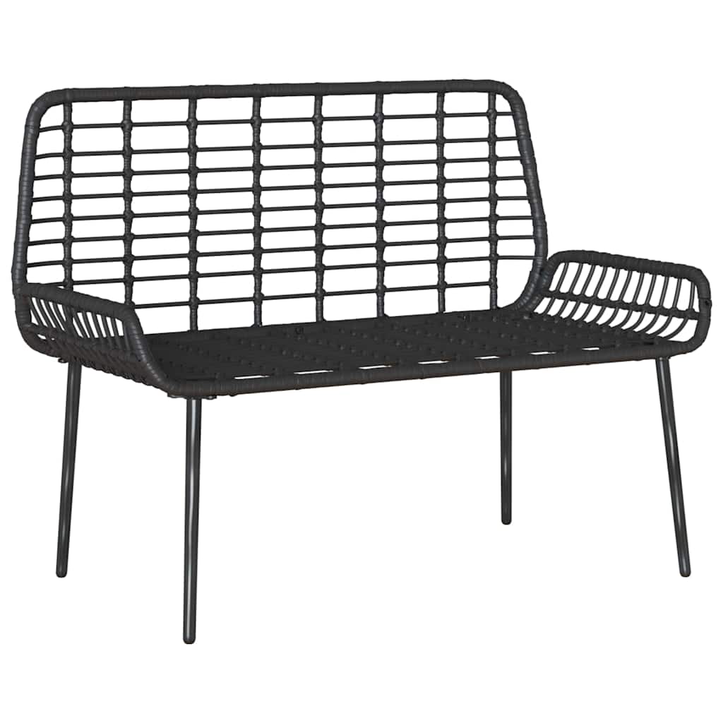 vidaXL Garden Bench Black, Anthracite Poly rattan, steel