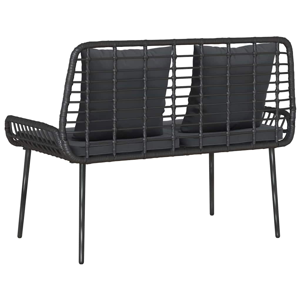 vidaXL Garden Bench Black, Anthracite Poly rattan, steel