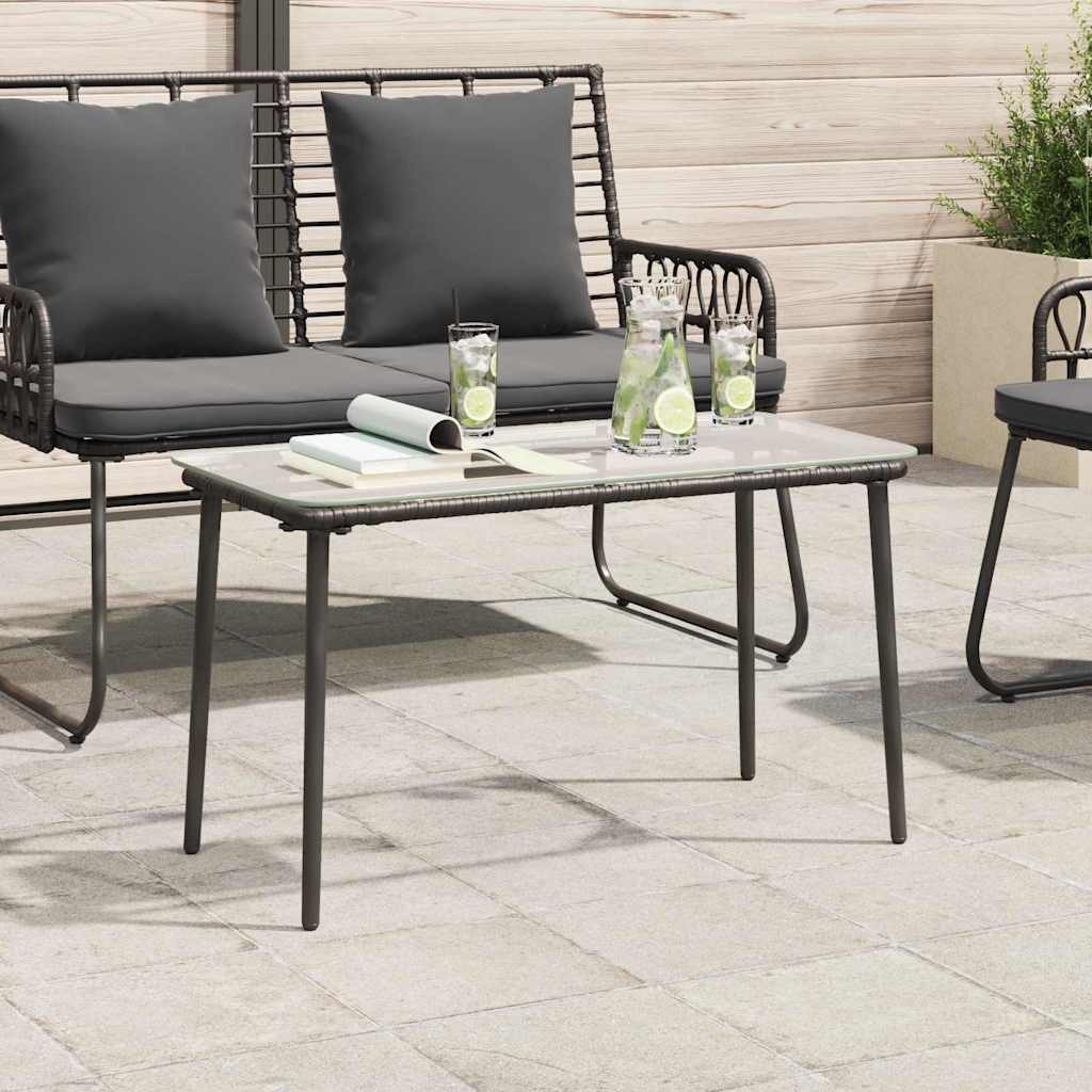 Garden Table Black 80 x 40 x 45 cm Poly Rattan