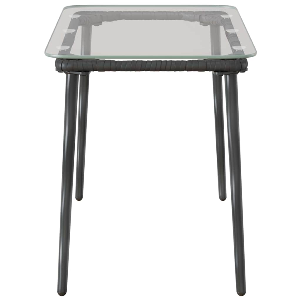 Garden Table Black 80 x 40 x 45 cm Poly Rattan