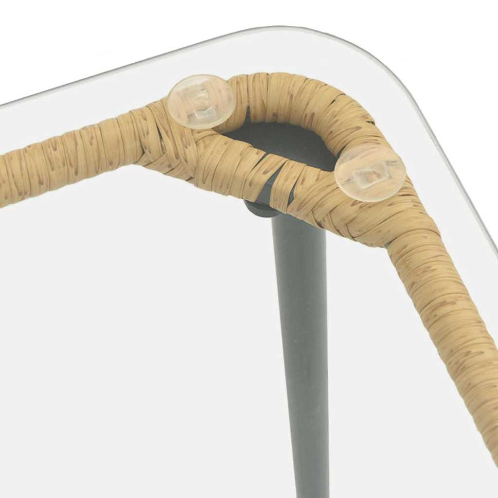 Garden Table Natural 80 x 40 x 45 cm Poly Rattan