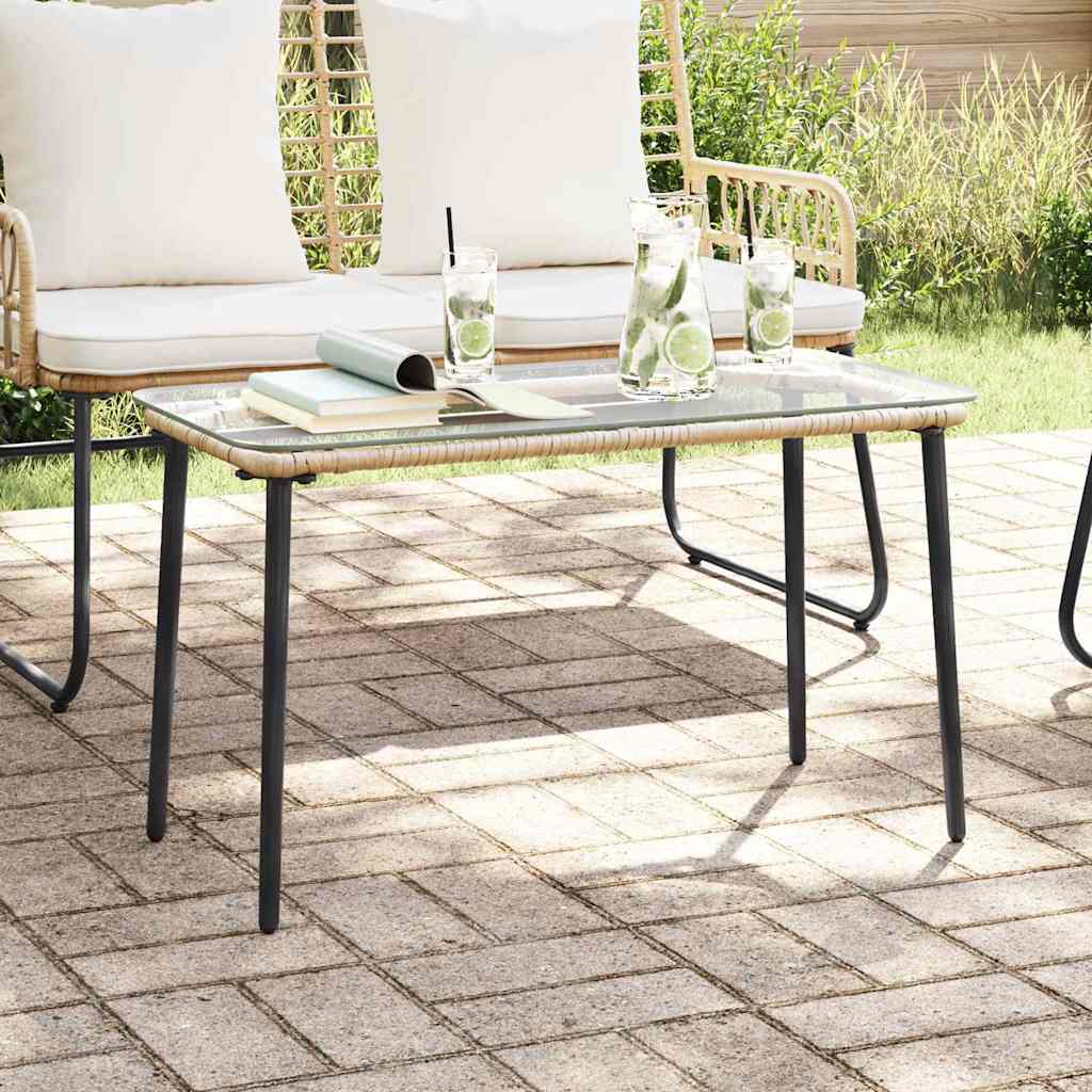 Garden Table Natural 80 x 40 x 45 cm Poly Rattan