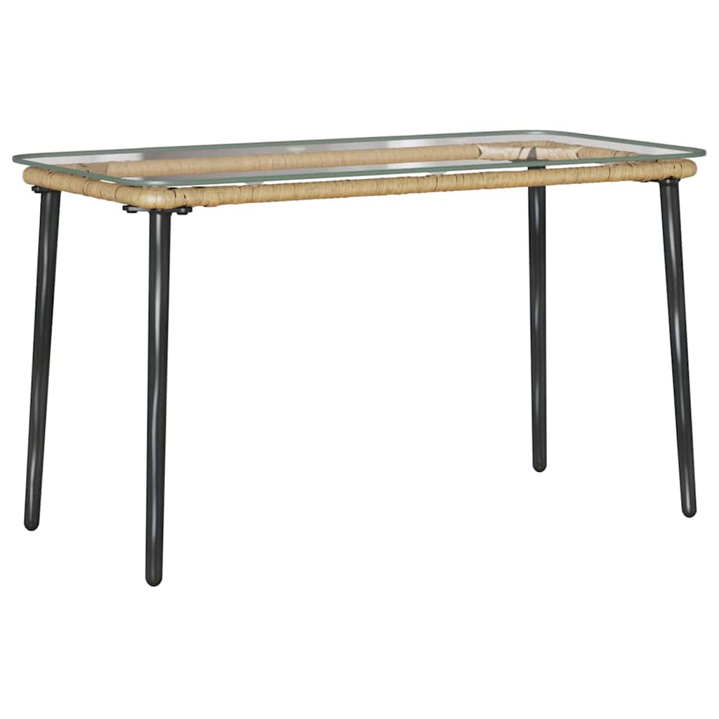 Garden Table Natural 80 x 40 x 45 cm Poly Rattan
