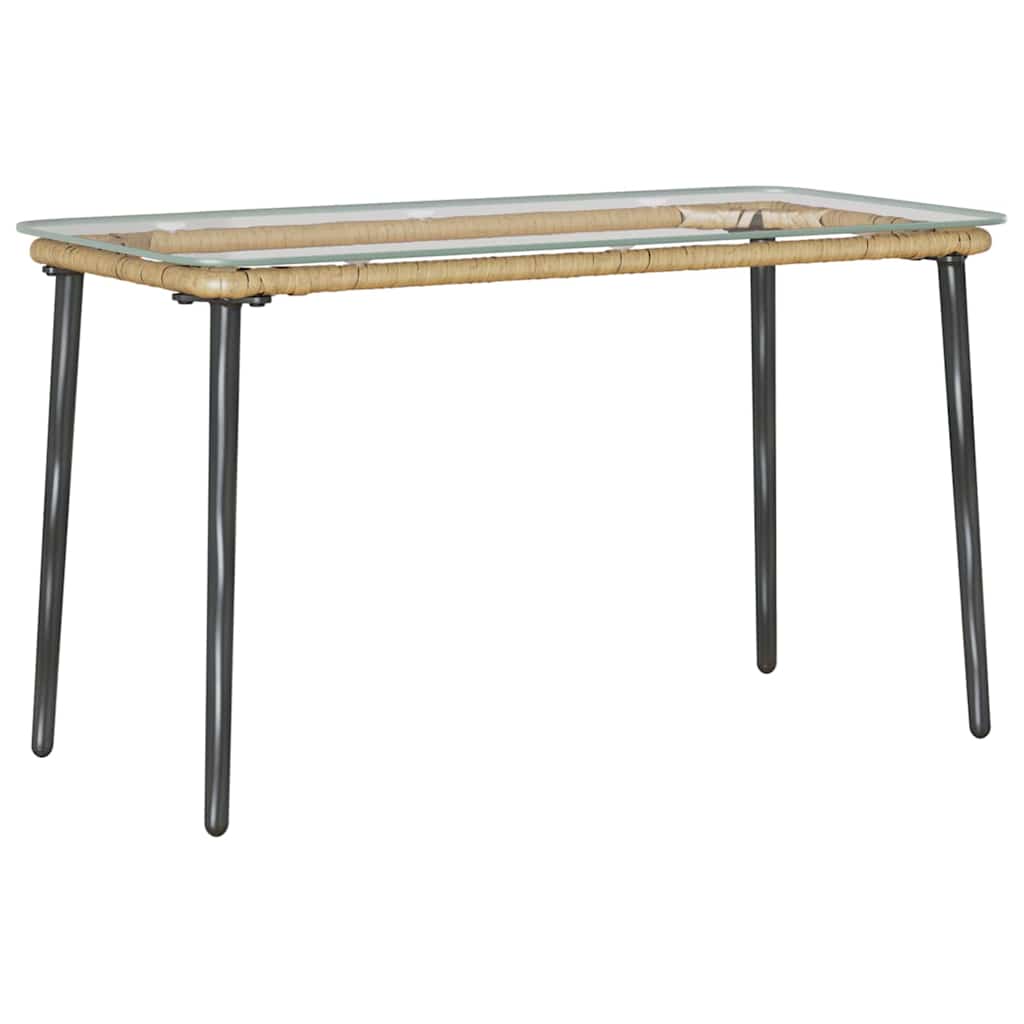Garden Table Natural 80 x 40 x 45 cm Poly Rattan