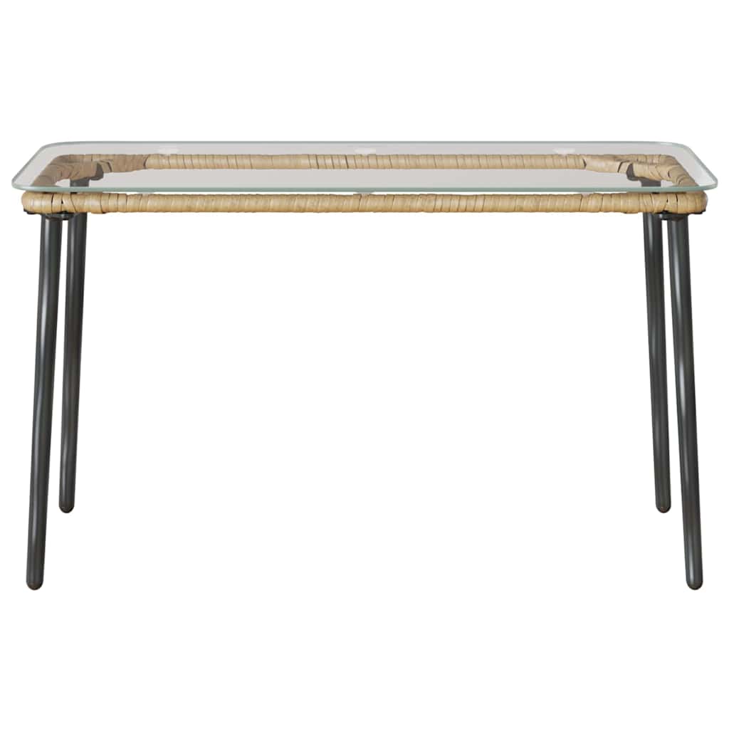 Garden Table Natural 80 x 40 x 45 cm Poly Rattan