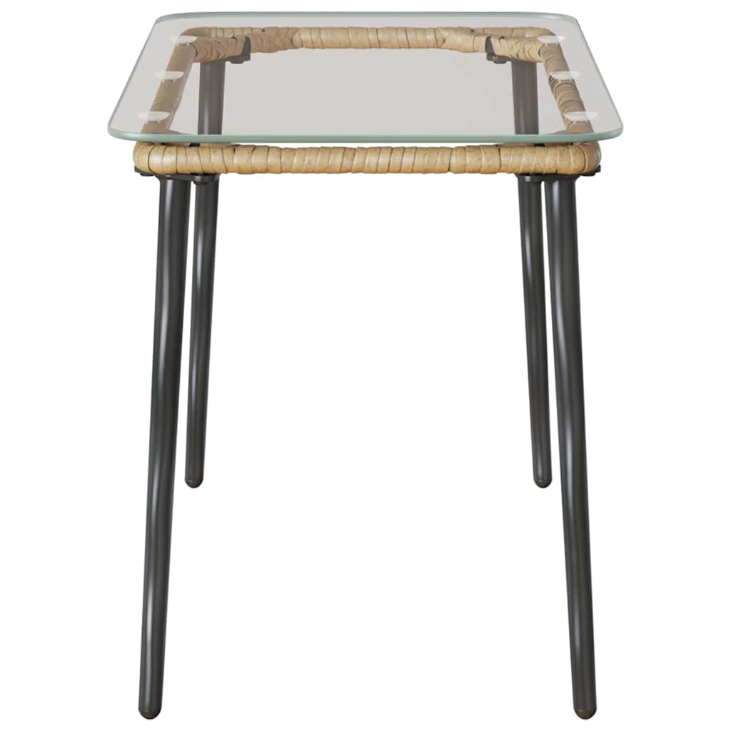 Garden Table Natural 80 x 40 x 45 cm Poly Rattan