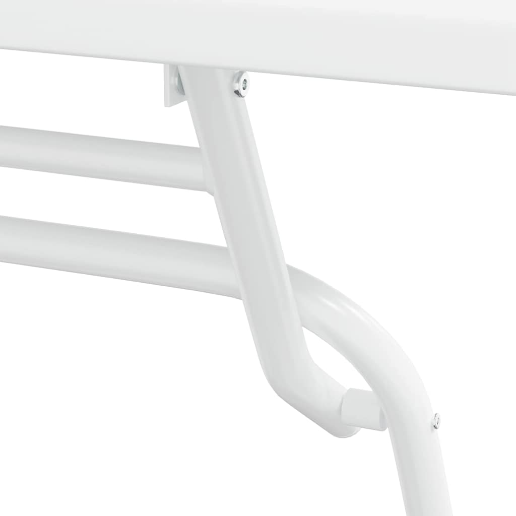 vidaXL Bistro Set Folding 3 pcs White Steel