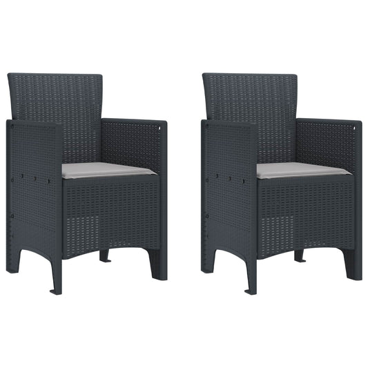 Garden Chair 2 pcs Anthracite Polypropylene