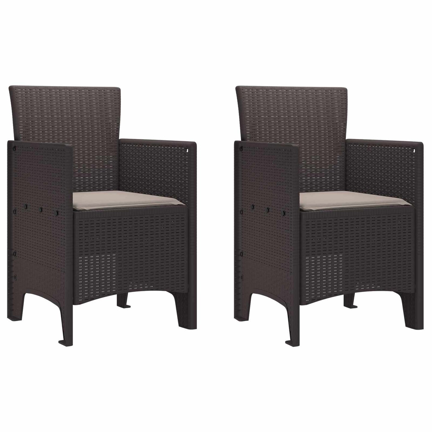 Garden Chair 2 pcs Brown 53 x 49 x 85 cm Polypropylene