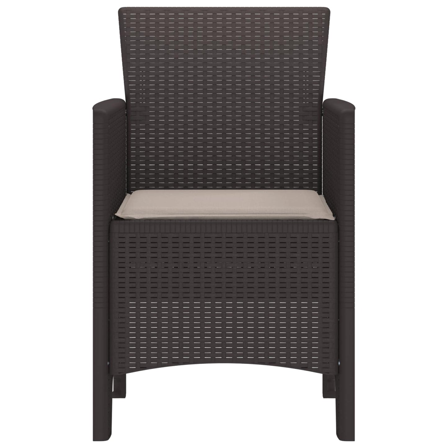 Garden Chair 2 pcs Brown 53 x 49 x 85 cm Polypropylene