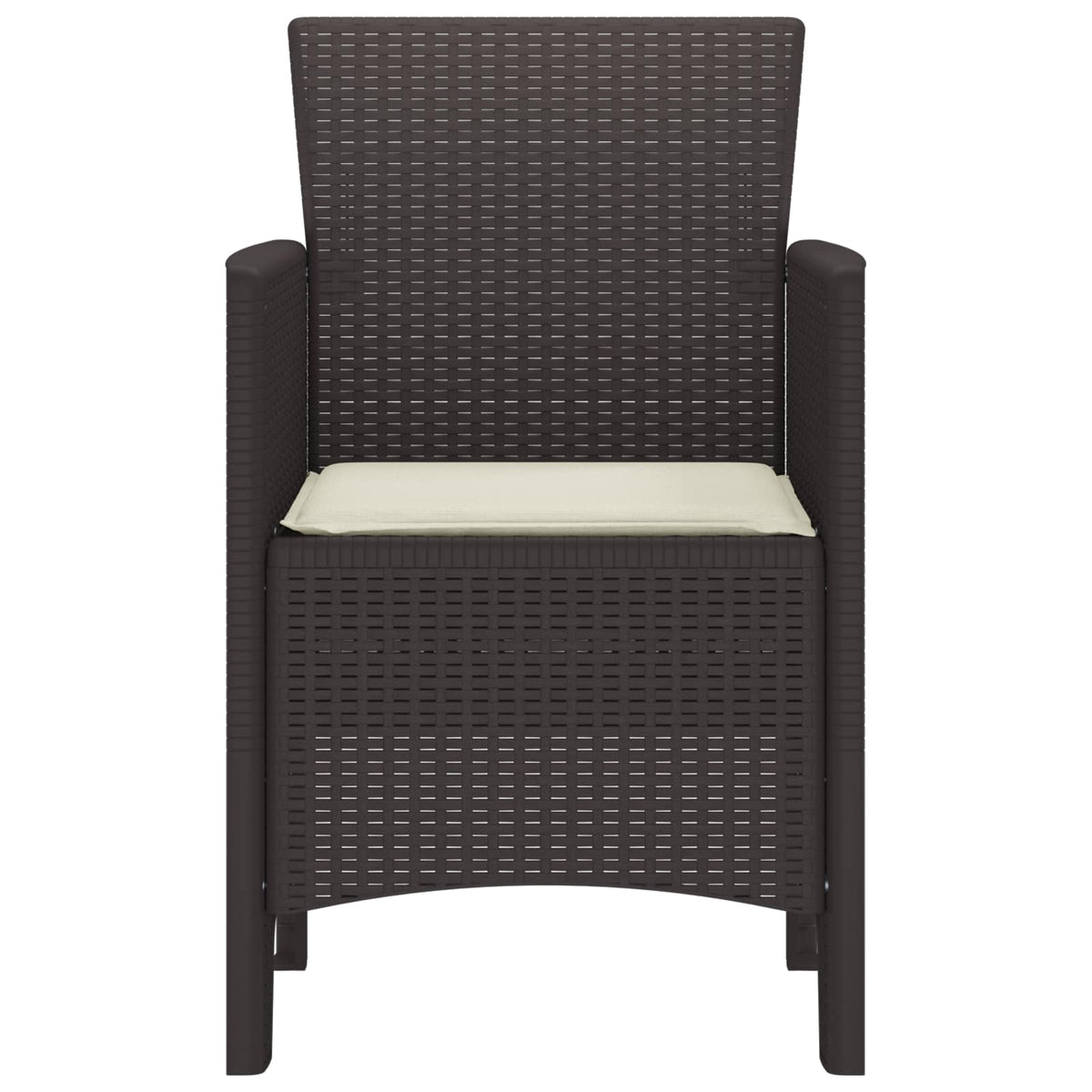 Garden Chair 2 pcs Brown Polypropylene