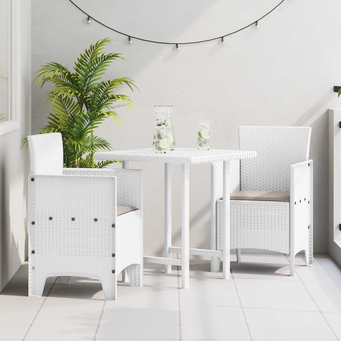 Garden Chair 2 pcs White 53 x 49 x 85 cm Polypropylene