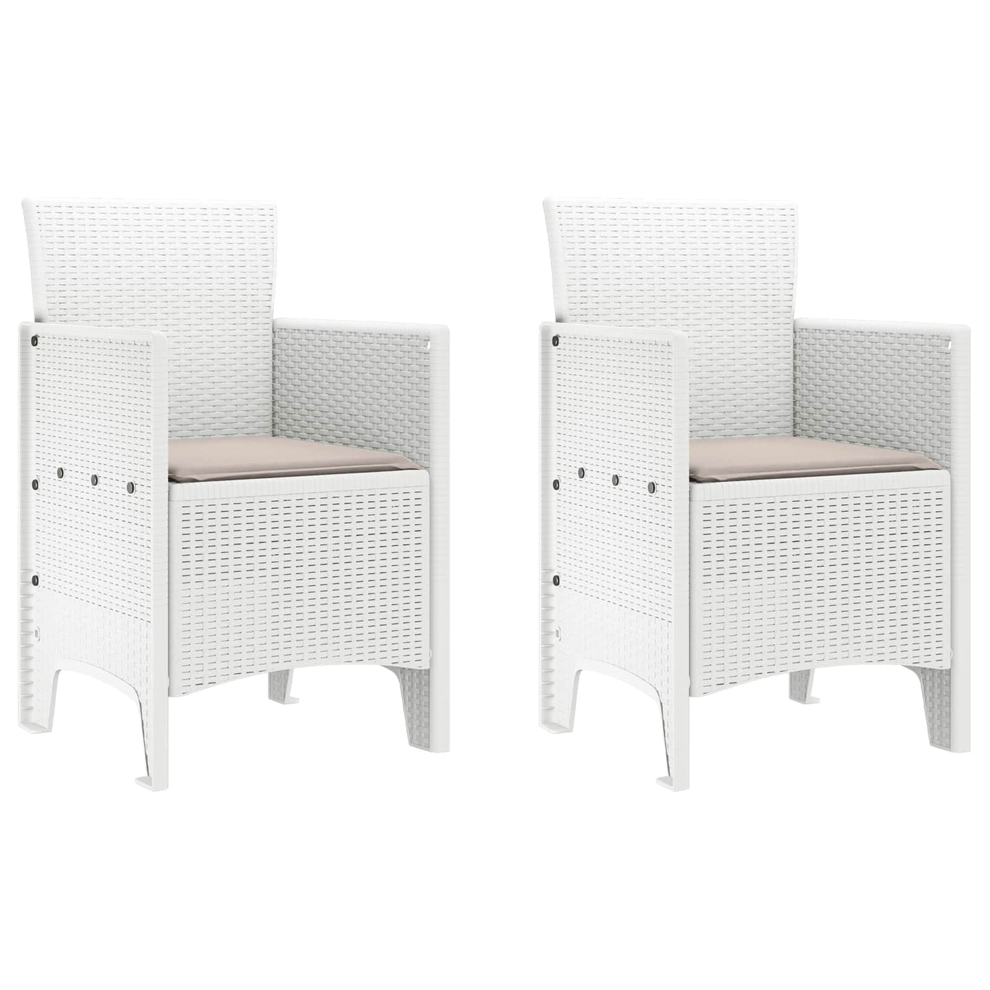 Garden Chair 2 pcs White 53 x 49 x 85 cm Polypropylene