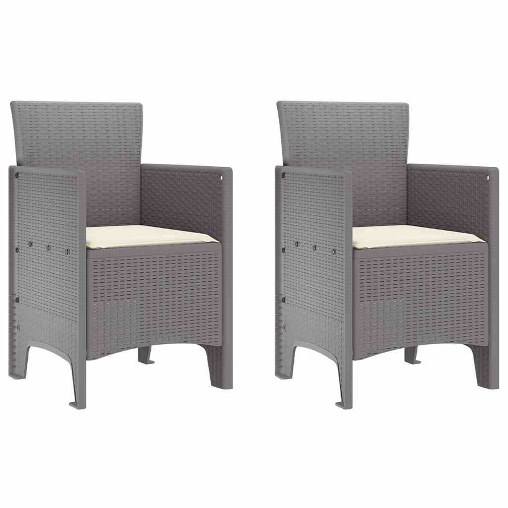 Garden Chair 2 pcs Light Grey 53 x 49 x 85 cm Polypropylene
