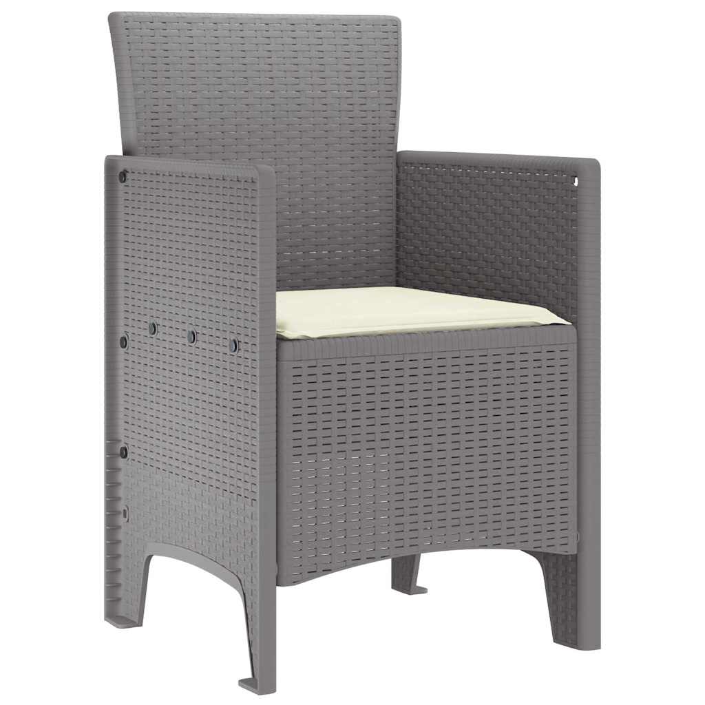 Garden Chair 2 pcs Light Grey 53 x 49 x 85 cm Polypropylene