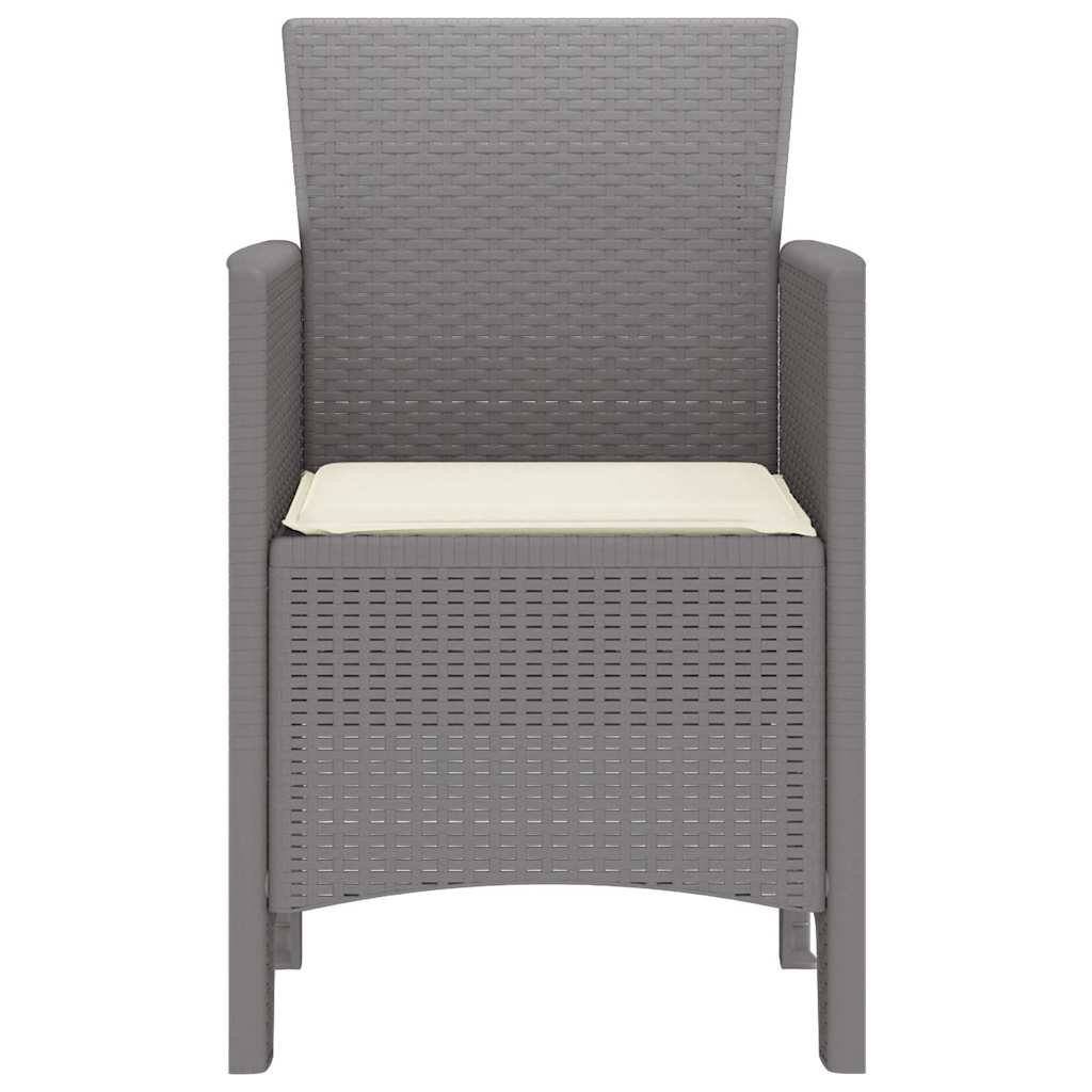 Garden Chair 2 pcs Light Grey 53 x 49 x 85 cm Polypropylene