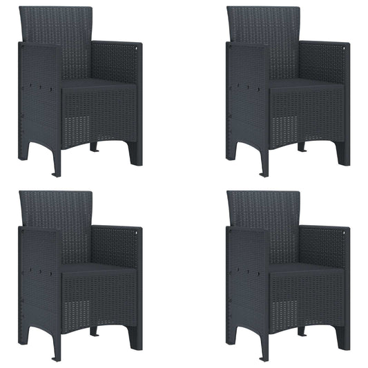 Garden Chair 4 pcs Anthracite Polypropylene