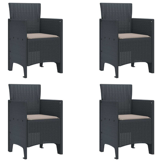 Garden Chair 4 pcs Anthracite Polypropylene
