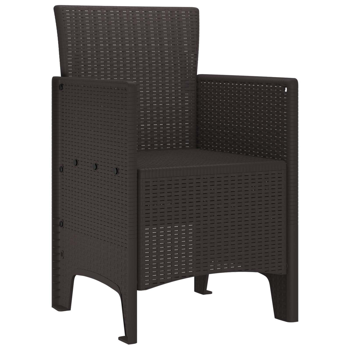 Garden Chair 4 pcs Brown Polypropylene