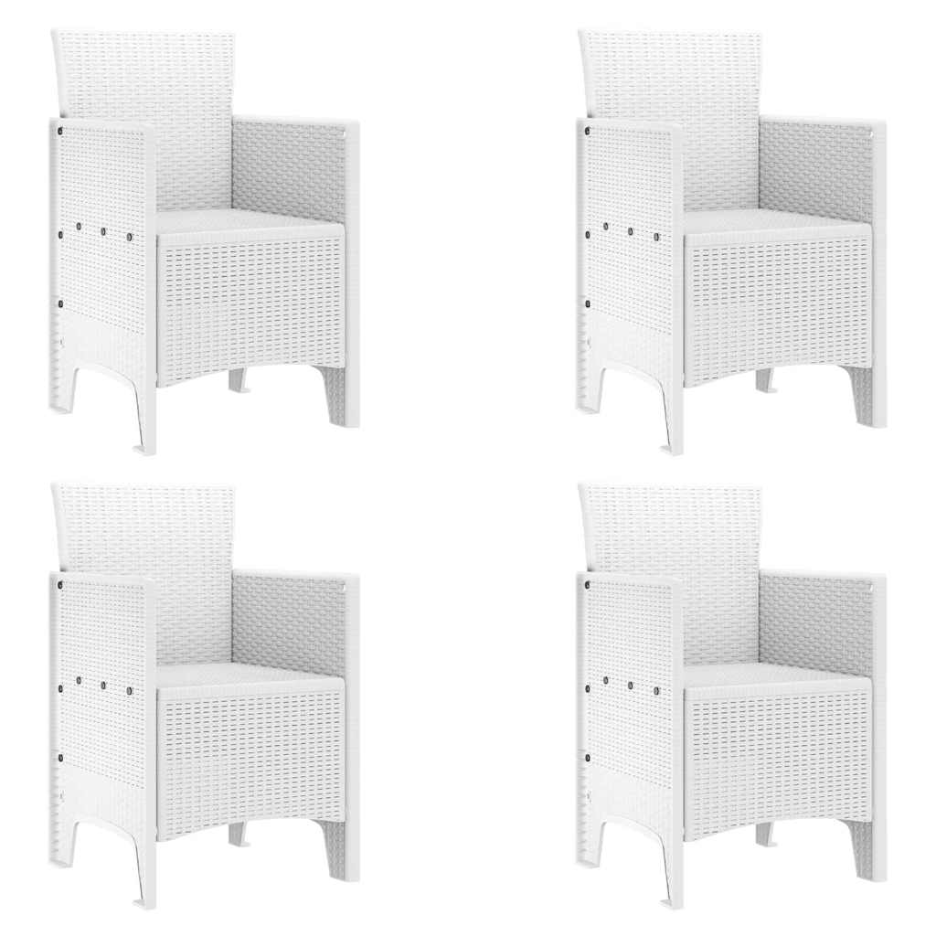 Garden Chair 4 pcs White 53 x 49 x 85 cm Polypropylene