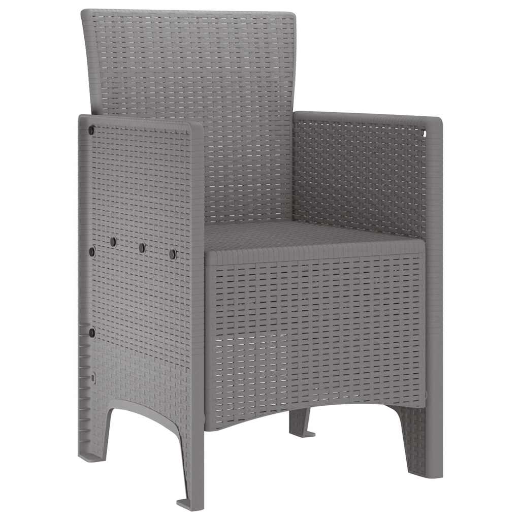 Garden Chair 4 pcs Light Grey 53 x 49 x 85 cm Polypropylene