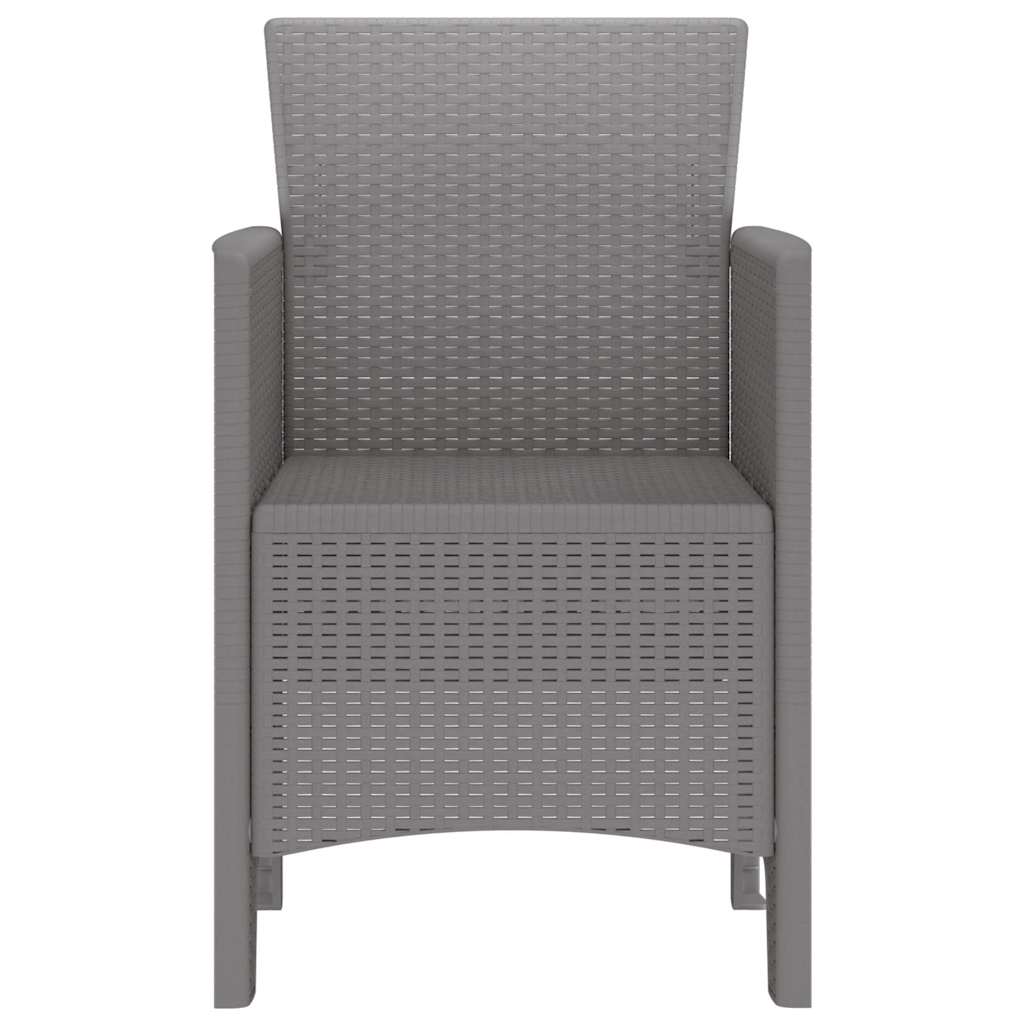 Garden Chair 4 pcs Light Grey 53 x 49 x 85 cm Polypropylene