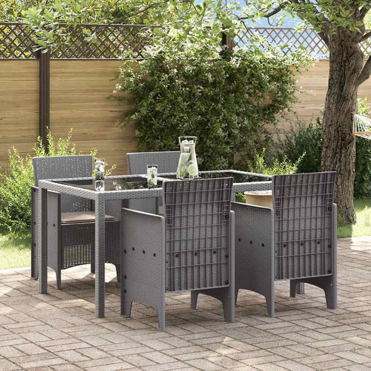 Garden Chair 4 pcs Light Grey Polypropylene