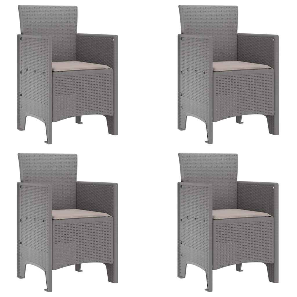 Garden Chair 4 pcs Light Grey 53 x 49 x 85 cm Polypropylene