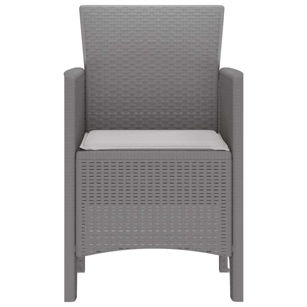 Garden Chair 4 pcs Light Grey Polypropylene