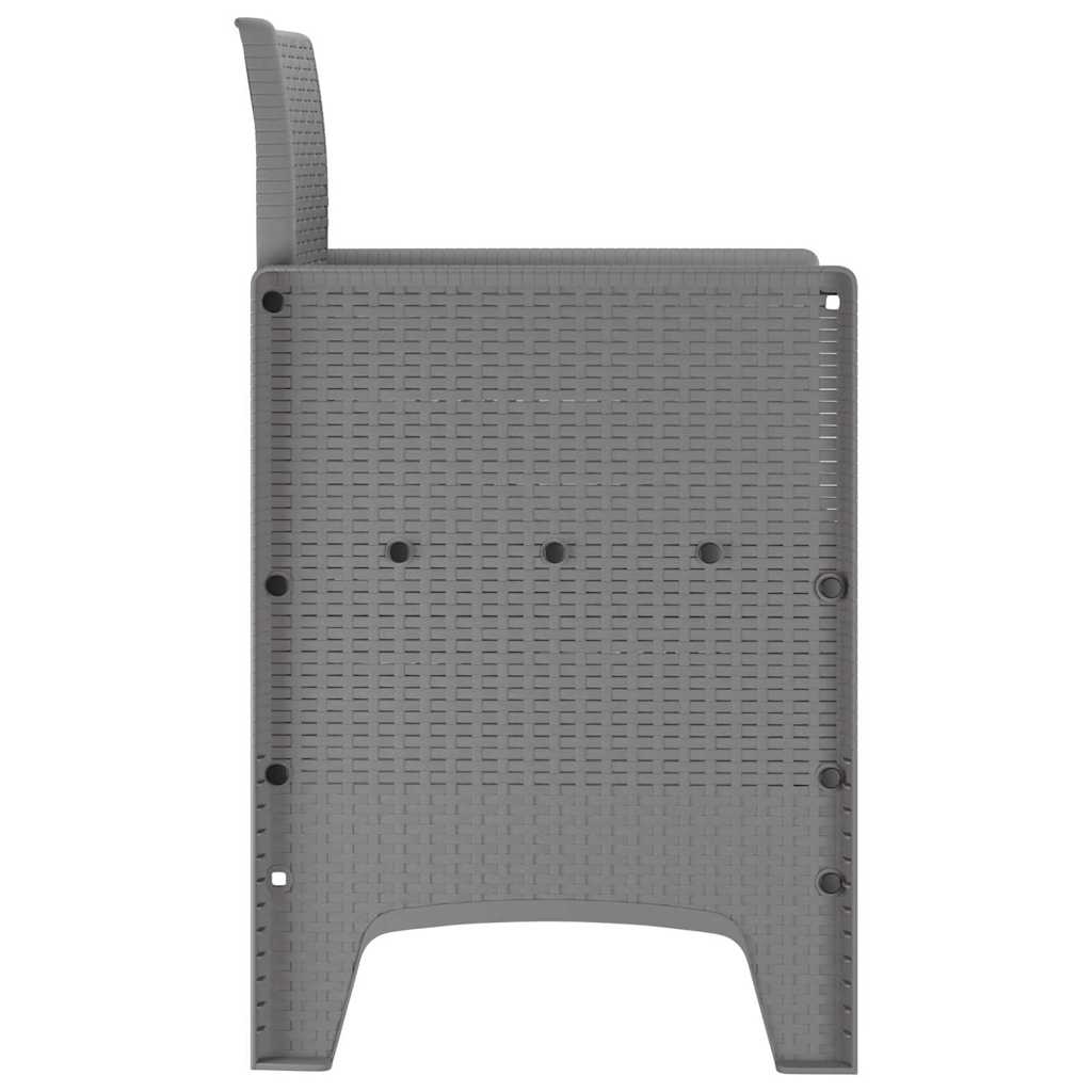 Garden Chair 4 pcs Light Grey Polypropylene