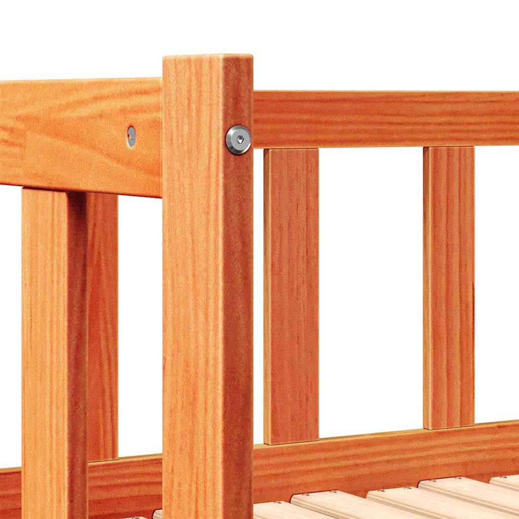 Day bed with Trundle Wax Brown 203.5 x 184 x 66 cm