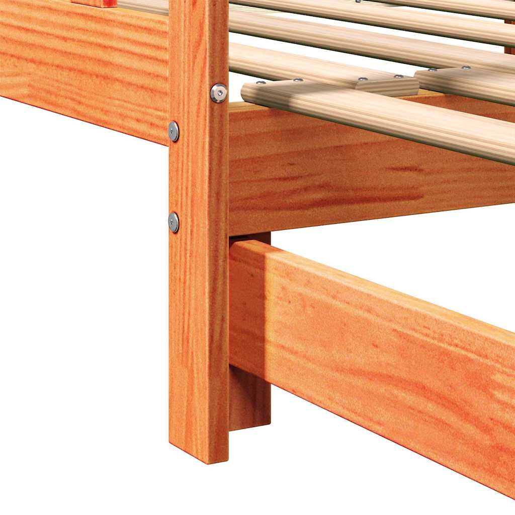 Day bed with Trundle Wax Brown 203.5 x 184 x 66 cm