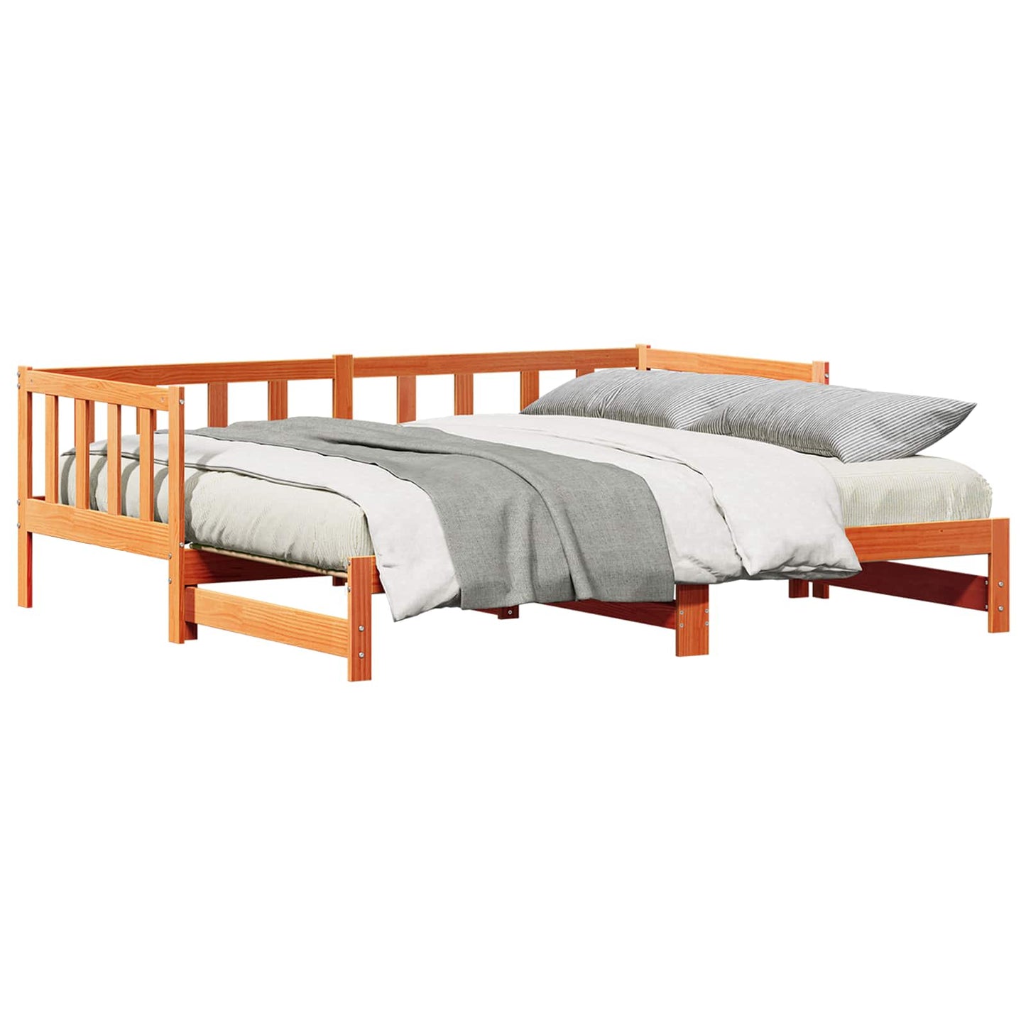 Day bed with Trundle Wax Brown 203.5 x 184 x 66 cm