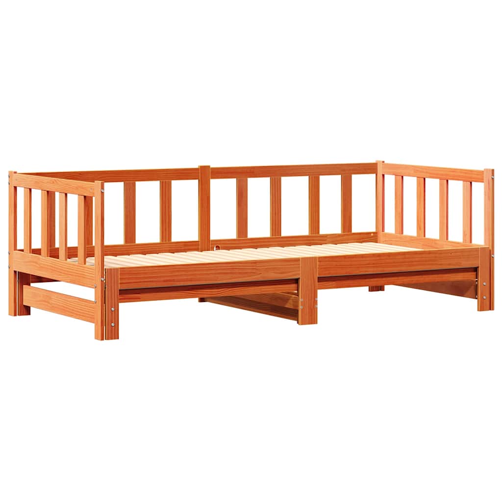 Day bed with Trundle Wax Brown 203.5 x 184 x 66 cm