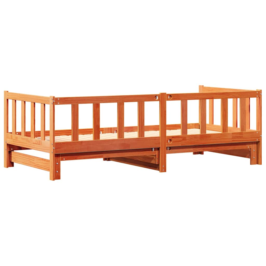 Day bed with Trundle Wax Brown 203.5 x 184 x 66 cm