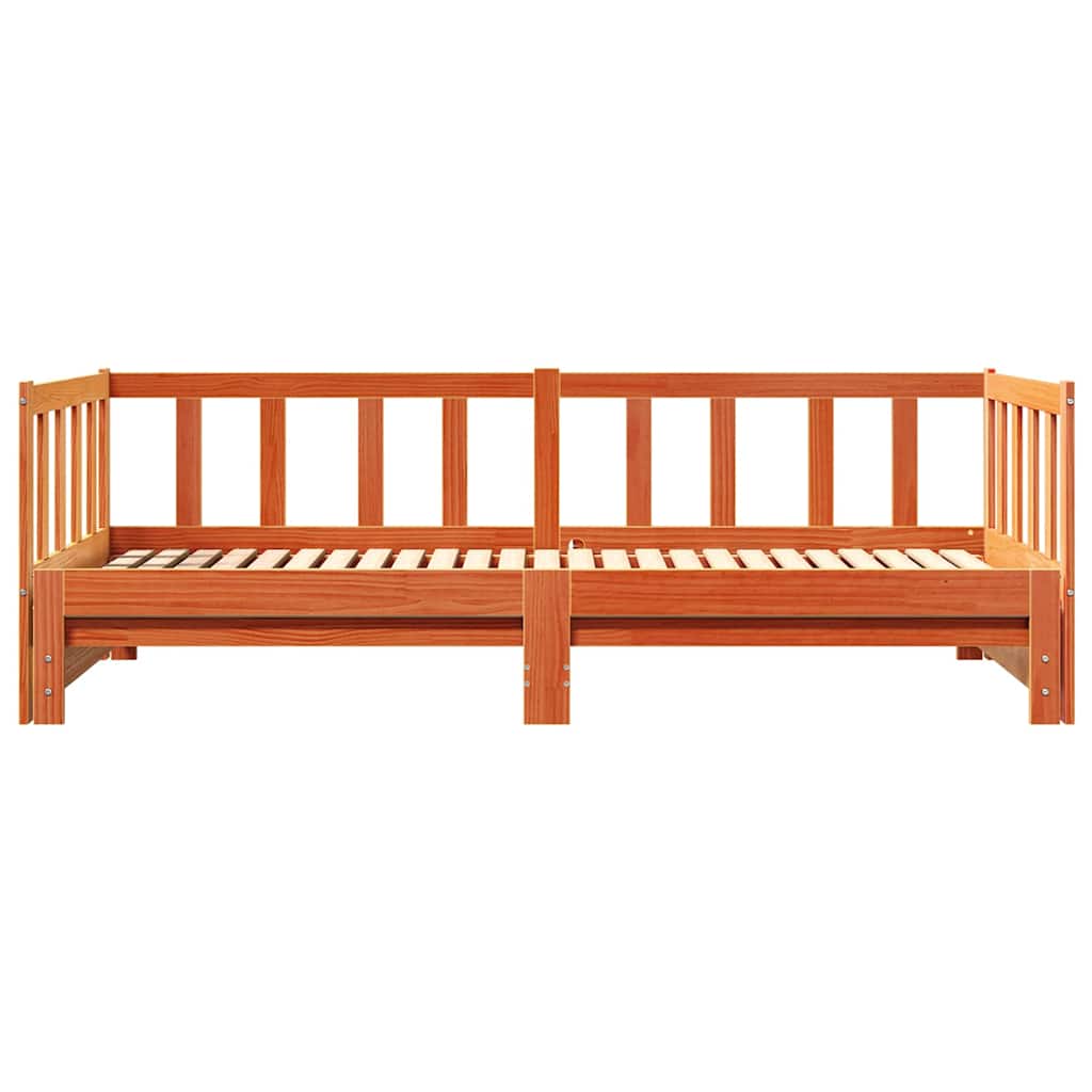 Day bed with Trundle Wax Brown 203.5 x 184 x 66 cm