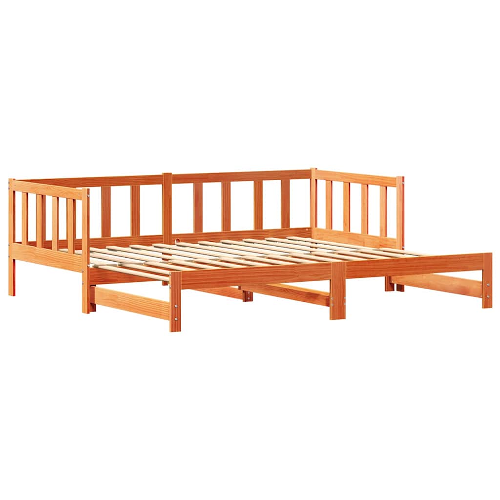 Day bed with Trundle Wax Brown 203.5 x 184 x 66 cm