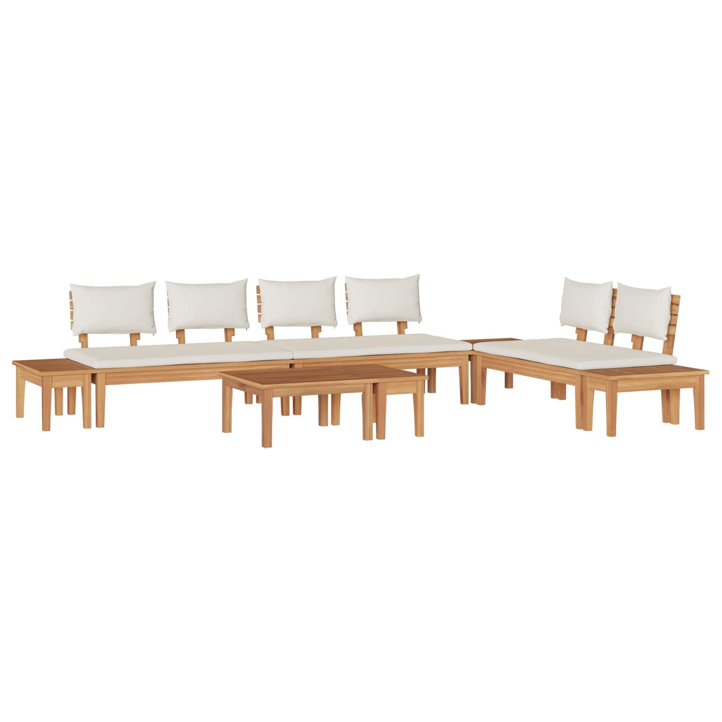 Garden Sofa Set 5 pcs Brown and Cream