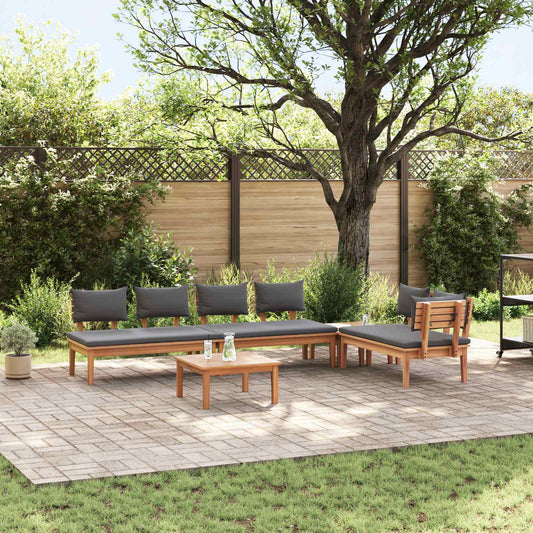 Garden Sofa Set 5 pcs Brown and Grey