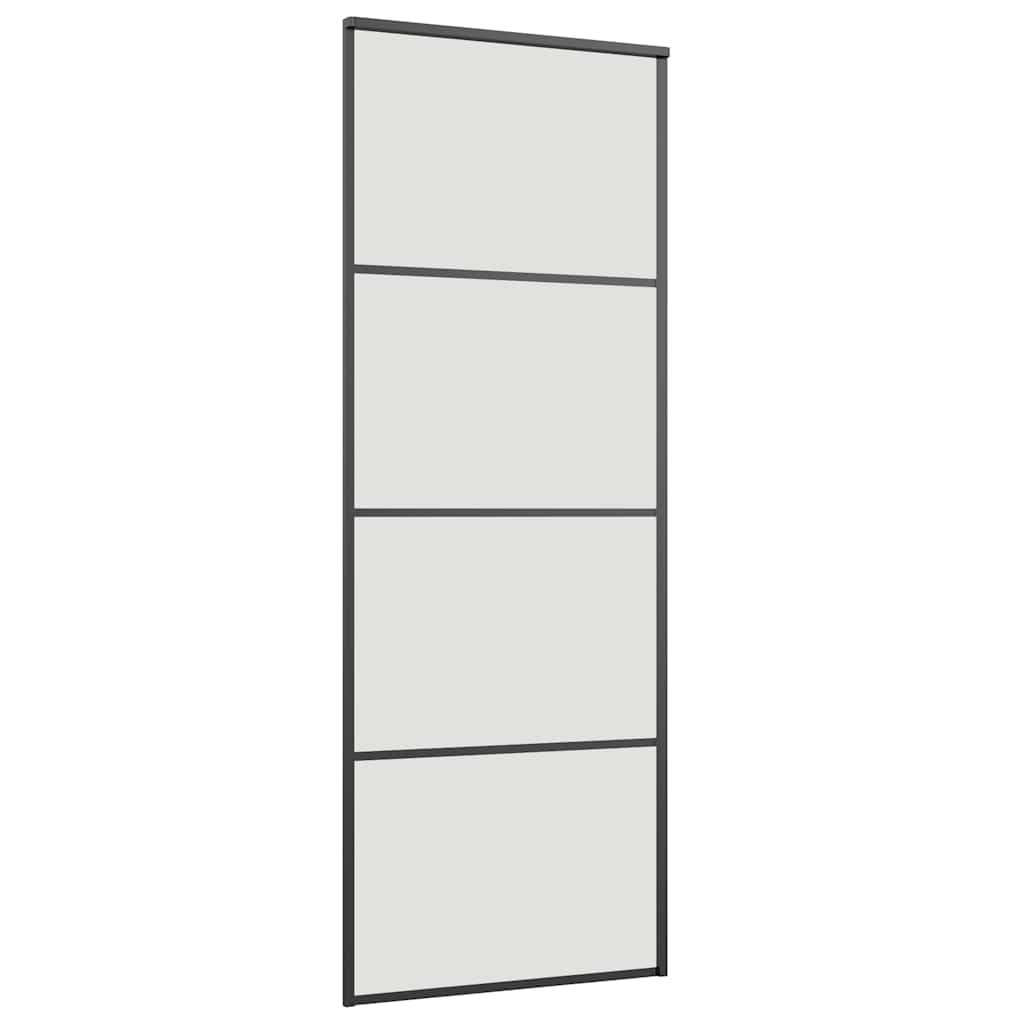 Sliding Door with Hardware Set Black 76x205 cm ESG Glass