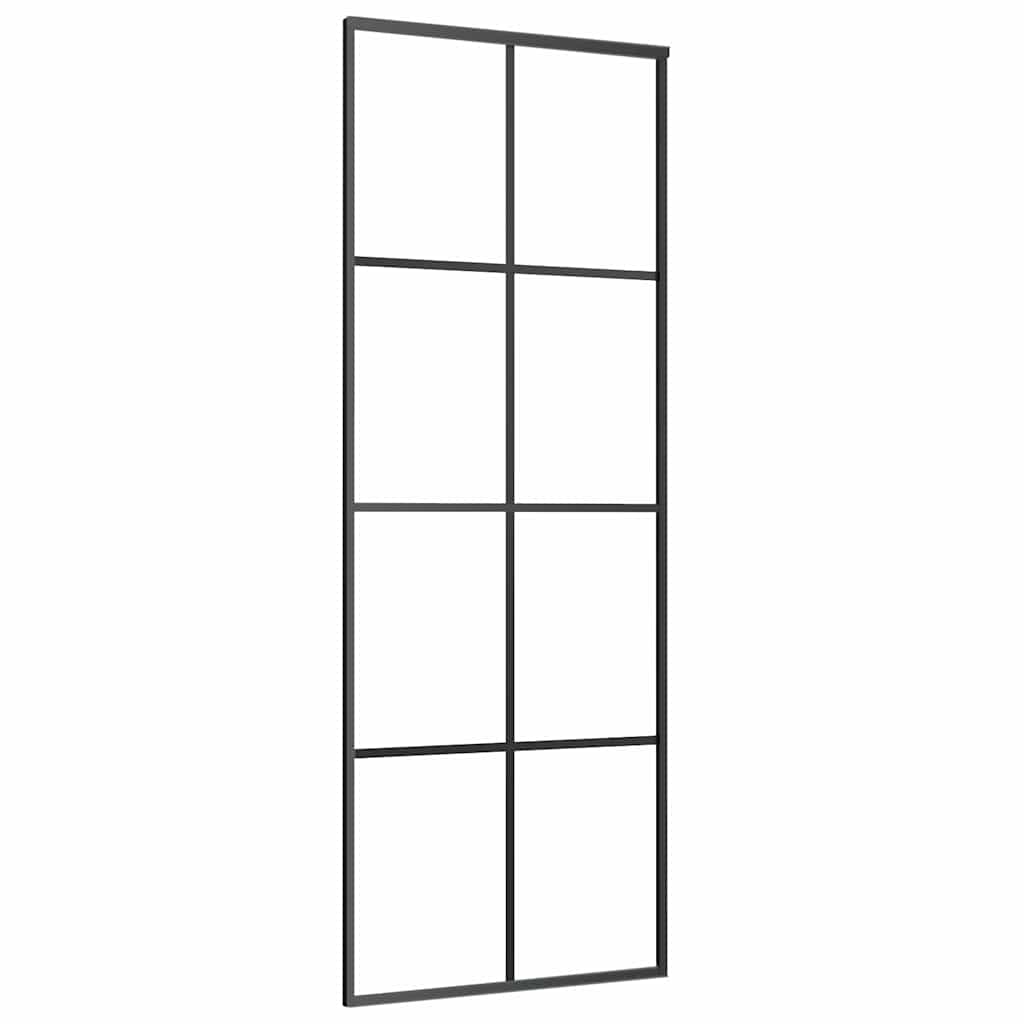 Sliding Door with Hardware Set Black 76x205 cm ESG Glass