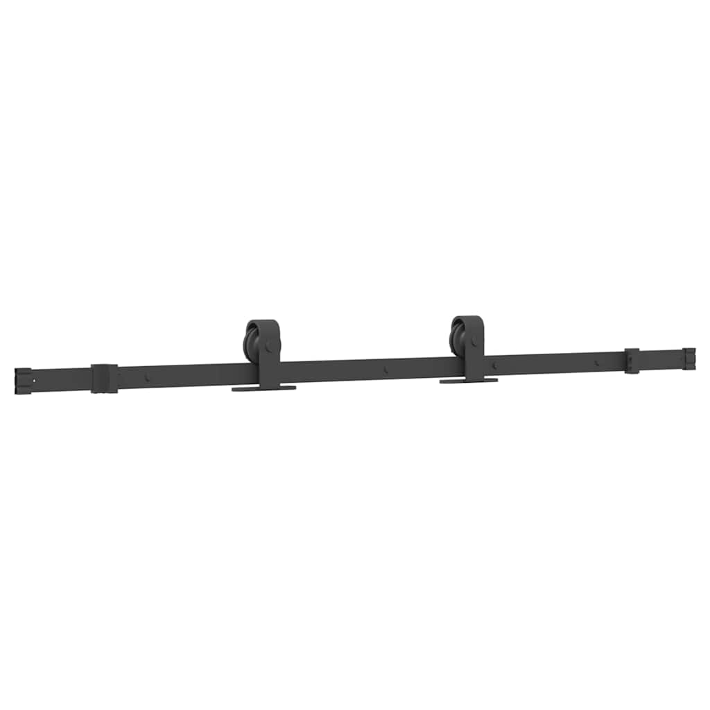 Sliding Door with Hardware Set Black 76x205 cm Tempered Glass