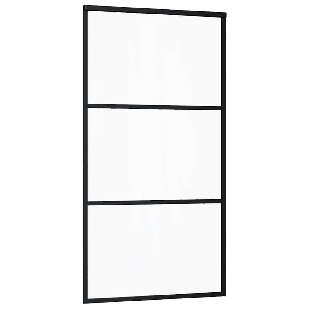 Sliding Door with Hardware Set Black 102x205 cm ESG Glass