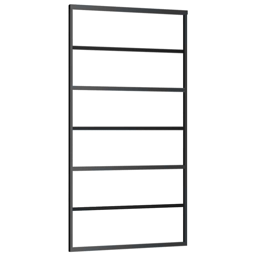 Sliding Door with Hardware Set Black 102x205 cm ESG Glass